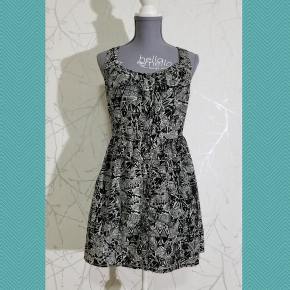 Mimi Chica Tribal Print Sleeveless Button Up Dress